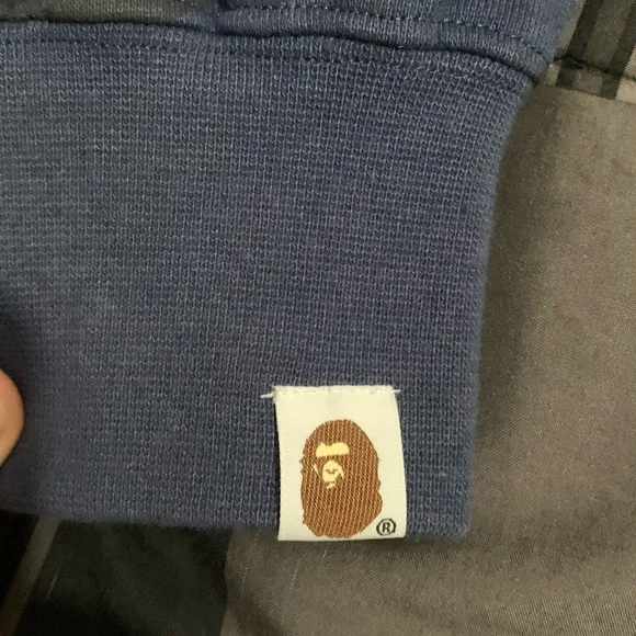 A Bathing Ape Men's Blue Zip Up Sweater